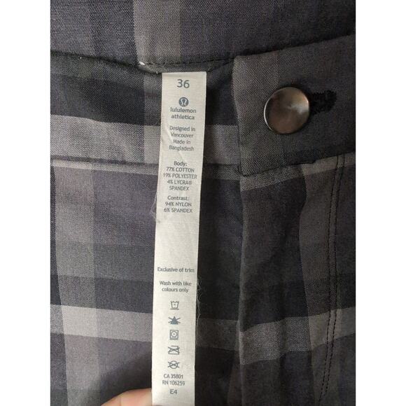 Lululemon Commission Plaid Shorts Golf Performance Casual Mens 36 - Picture 2 of 10